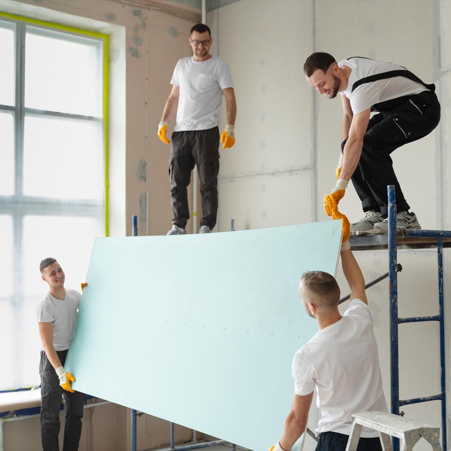 Team von Picasso Color bei Ausbauarbeiten