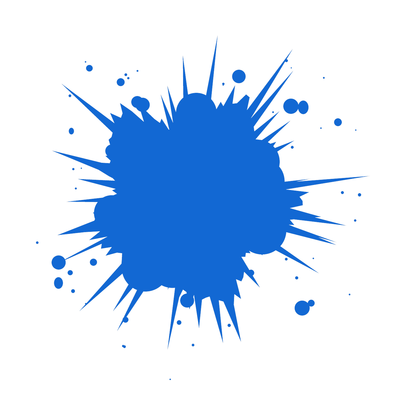 Organischer blauer Farbklecks als dekoratives Gestaltungselement